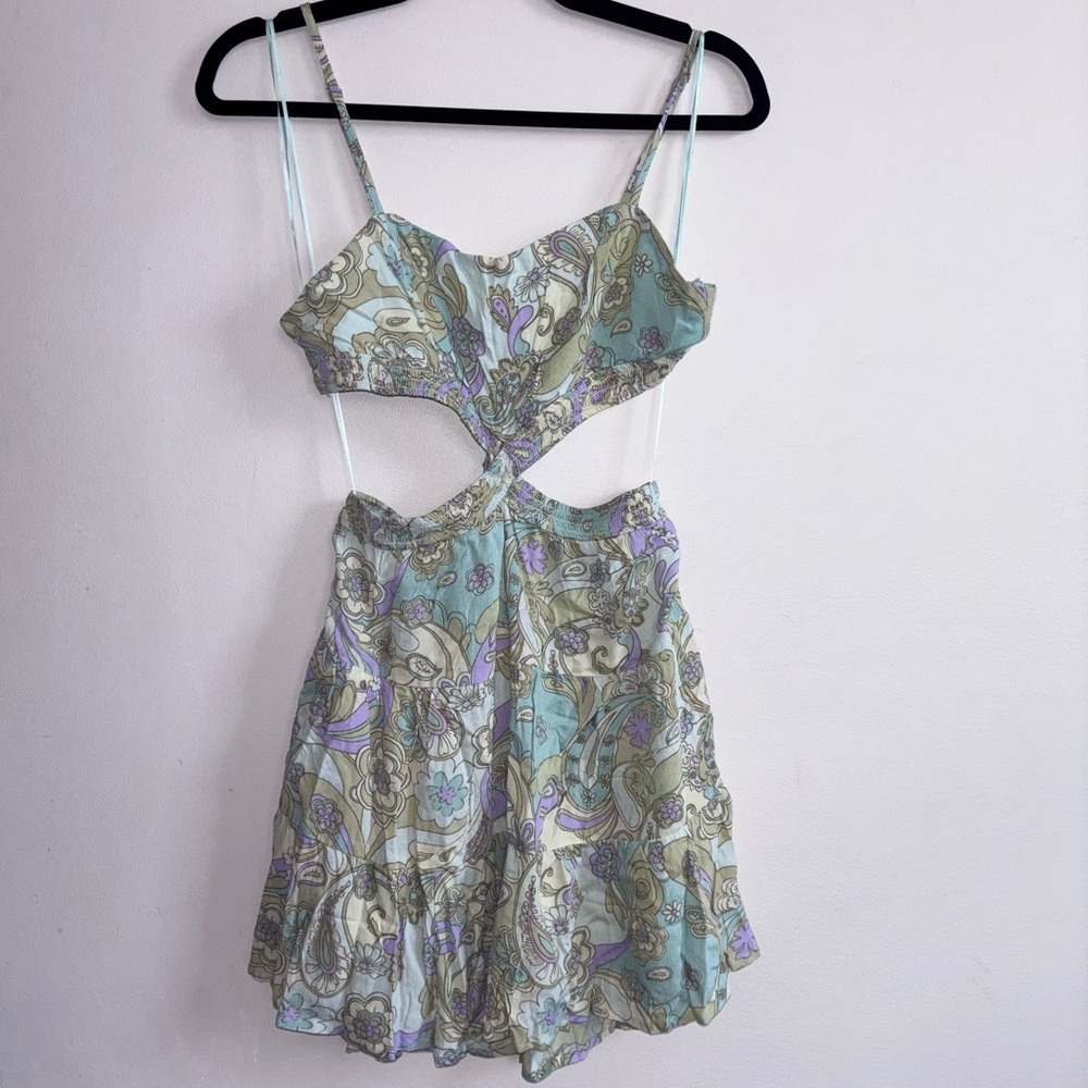 Floral Cutout Dress with Spaghetti Straps
